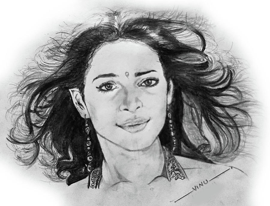 Tamanna Bhatiya Drawing by Vinod Narayanan