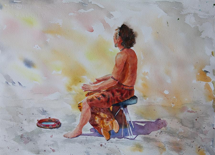 Tambourine Man Painting by Ruth Kamenev