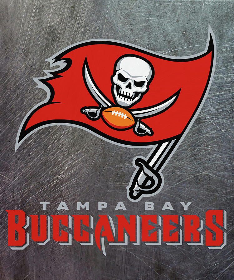 Tampa Bay Buccaneers on an abraded steel texture Mixed Media by Movie Poster Prints