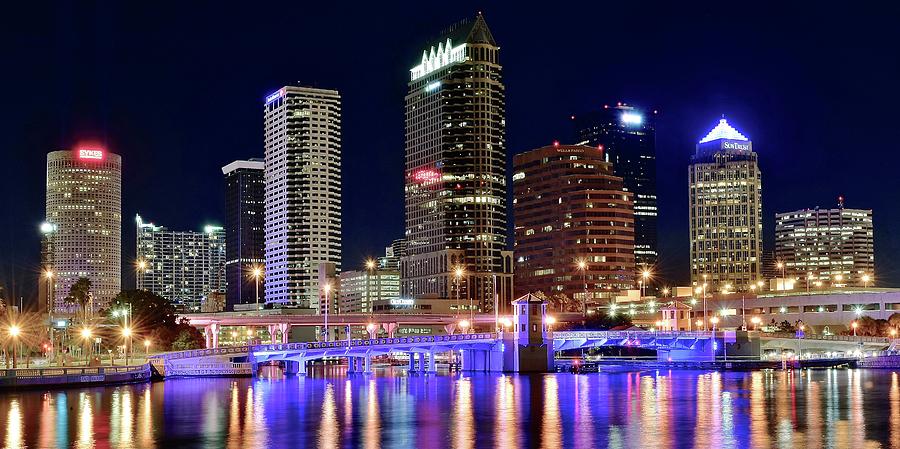 Tampa Bay Pano lights Photograph by Frozen in Time Fine Art Photography