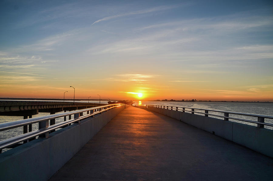 Tampa Bay Sunrise - Courtney Campbell Causeway Photograph by Bill Cannon