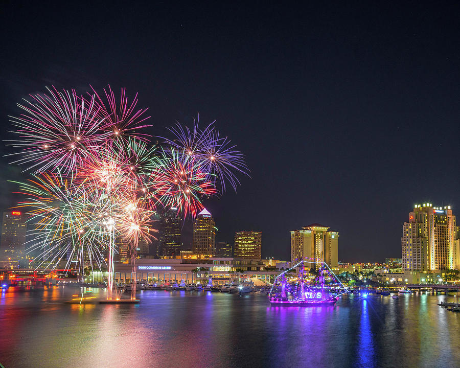 Tampa Fireworks Photograph by Lance Raab