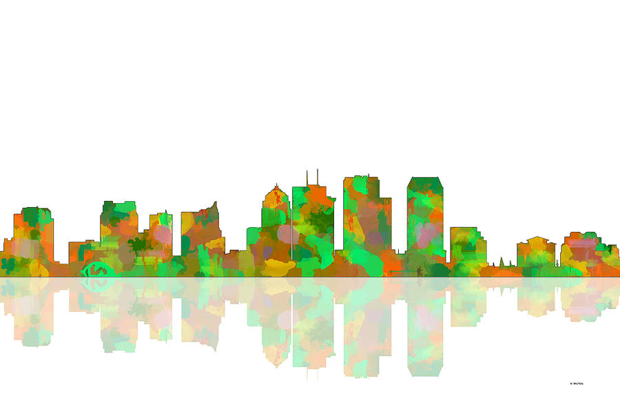 Tampa Florida Skyline Digital Art by Marlene Watson