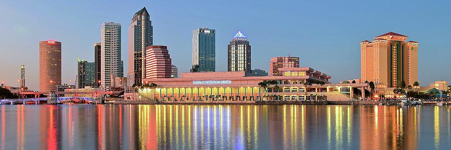 Tampa Photograph - Tampa Panoramic View by Frozen in Time Fine Art Photography