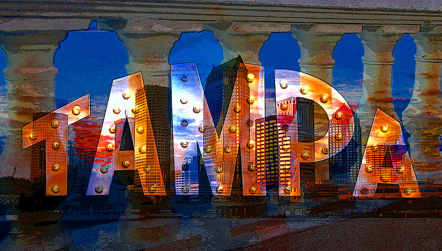 Tampa poster mash up Photograph by David Lee Thompson