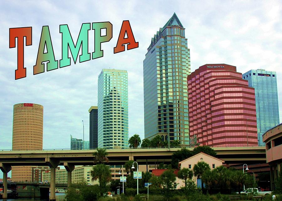 Tampa River View Postcard Photograph