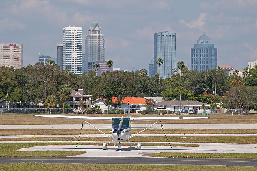 Tampa Skyline With Peter O Knight Airport Photograph by John Black