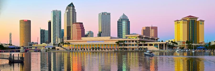 Tampa Sunset Panoramic Scene Photograph by Frozen in Time Fine Art Photography