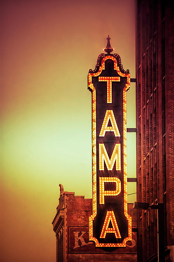 Vintage Photograph - Tampa Theatre by Carolyn Marshall