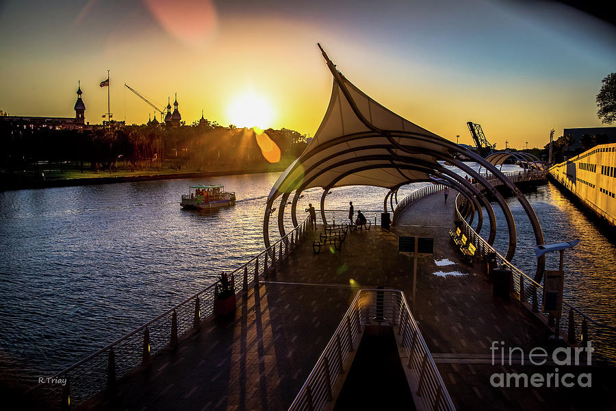 Tampas RiverWalk at Dusk Photograph by Rene Triay FineArt Photos