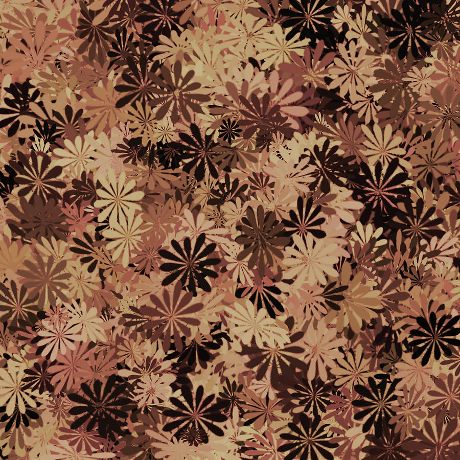 Tan Floral Pattern Digital Art by Aimee L Maher ALM GALLERY
