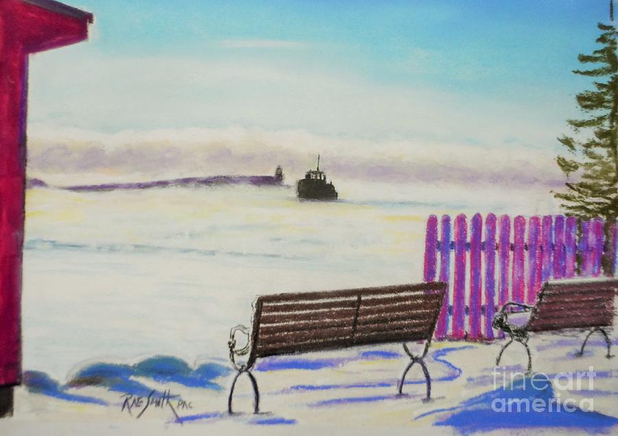 Tancook Ferry on a Frosty Morn Pastel by Rae  Smith PAC