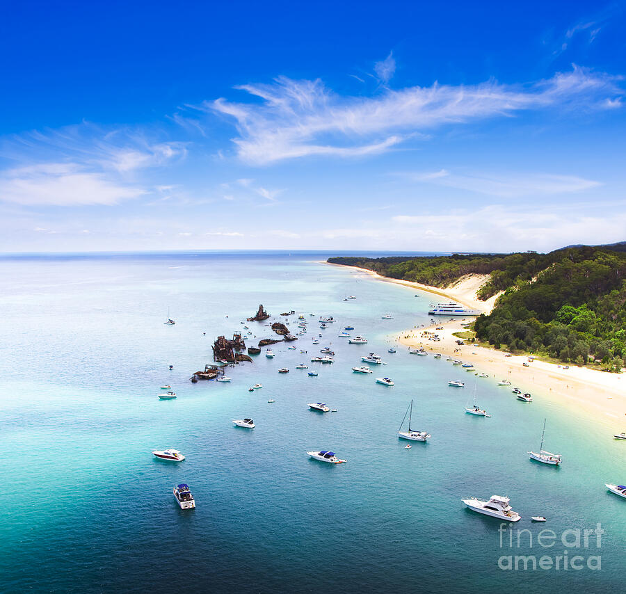 Tangalooma Wrecks Landscape Queensland Australia Photograph by