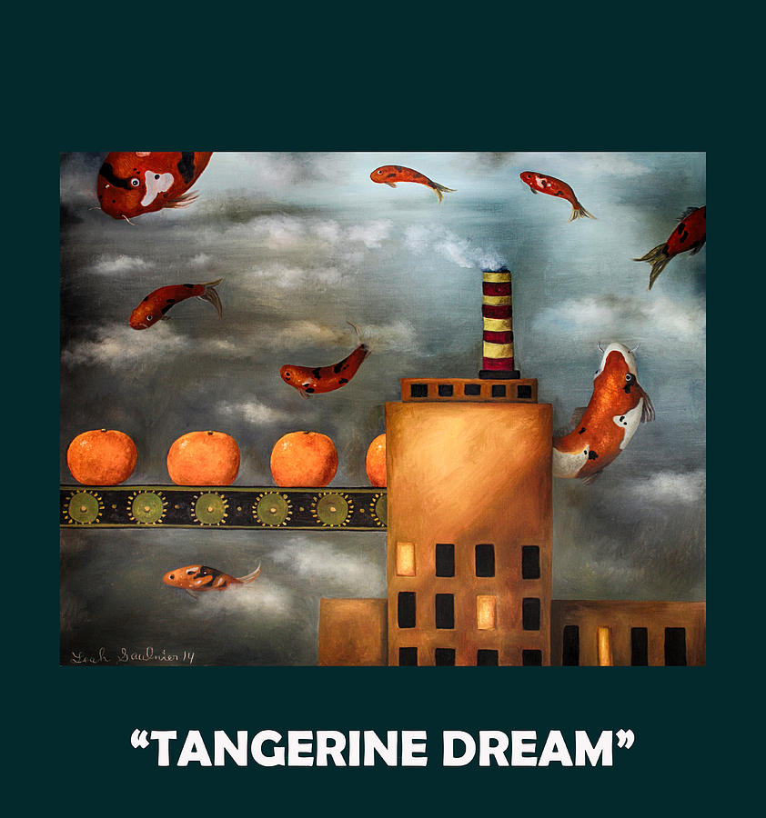 Tangerine Dream with Lettering Painting by Leah Saulnier The Painting Maniac