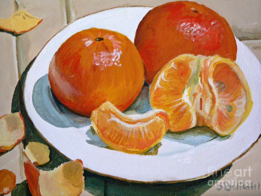 Still Life Painting - Tangerine by Sandra Bellestri