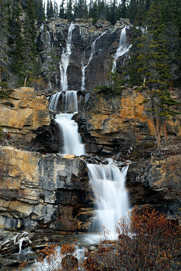 Jasper National Park Photograph - Tangle Falls by Larry Ricker