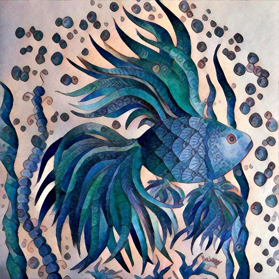 Tangle fish digital 1 Digital Art by Megan Walsh