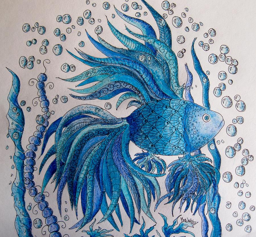 Tangled fish 3 Drawing by Megan Walsh
