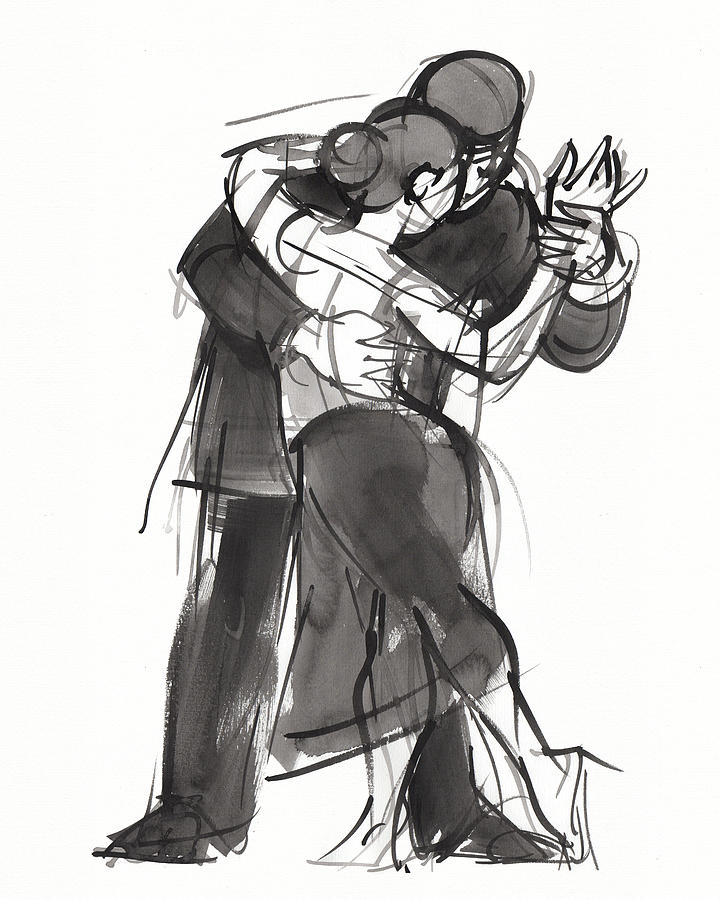 Dancers Painting - Tango 1 by Judith Kunzle Dancers Painting - Tango 1 by Judith Kunzle