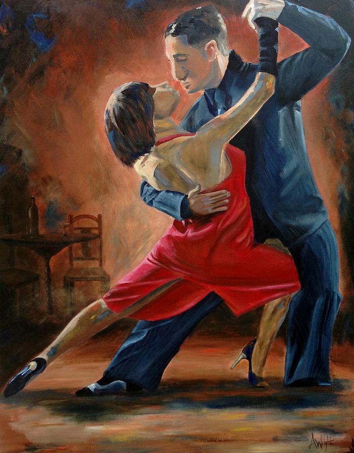 Wine Painting - Tango by Angie Wright