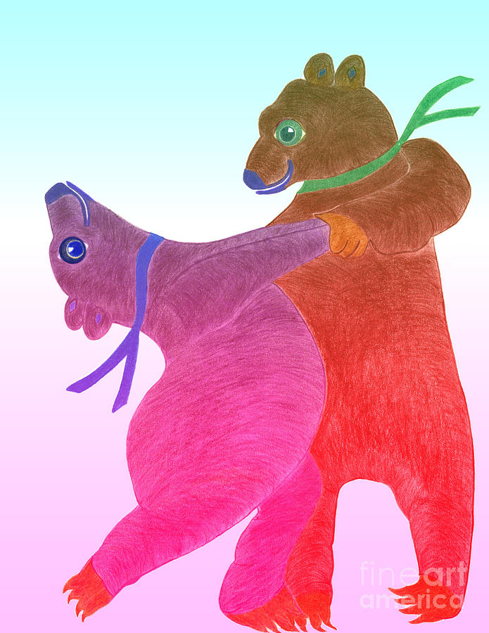 Bears Painting - Tango Bears by Tess M J Iroldi Bears Painting - Tango Bears by Tess M J Iroldi