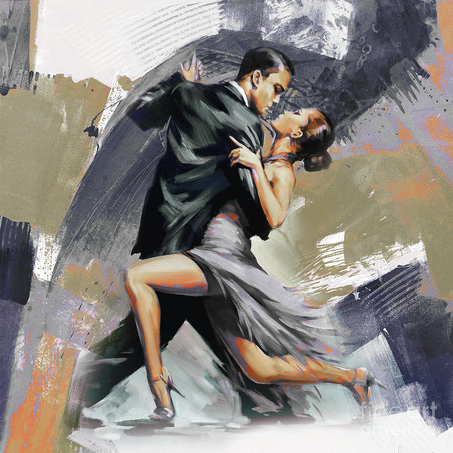 Music Painting - Tango Couple Dance art 01 by Gull G