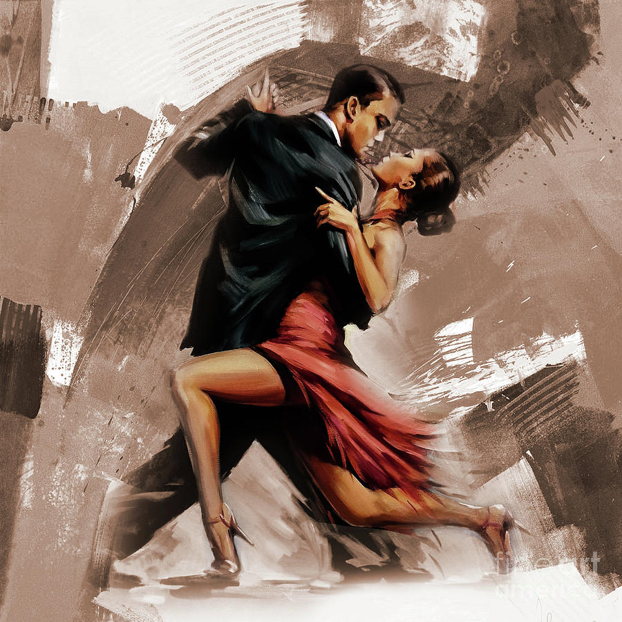 Tango Couple Dance art  Painting by Gull G