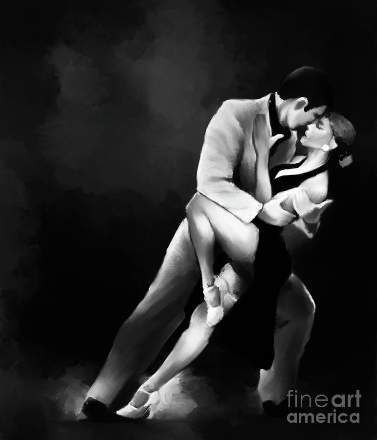 Tango Dance Couple pose ou Painting by Gull G