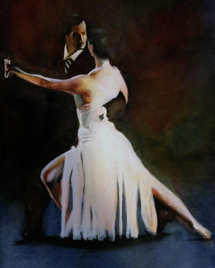 Tango Dancers Painting by Gregory DeGroat
