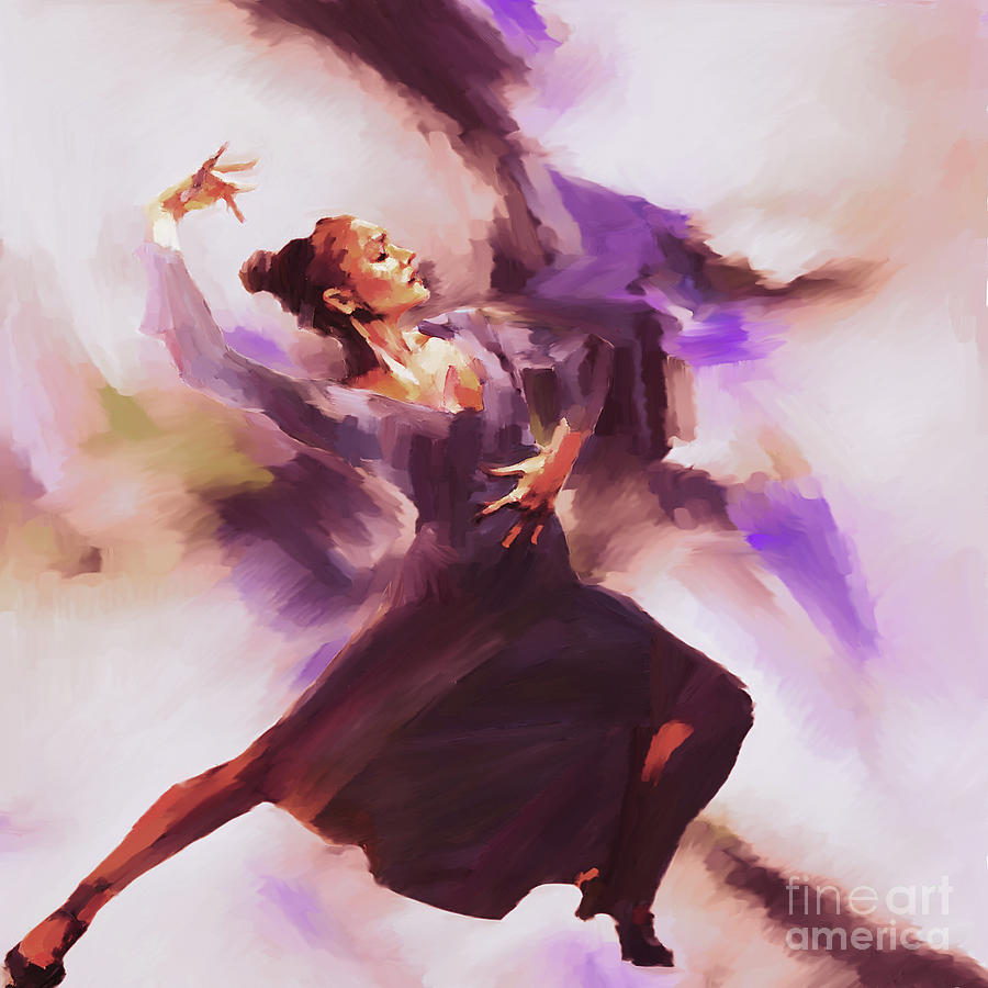 Tango Dancing Woman 043 Painting by Gull G