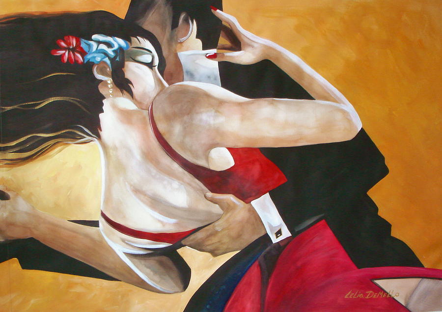 Tango Painting by Lelia DeMello