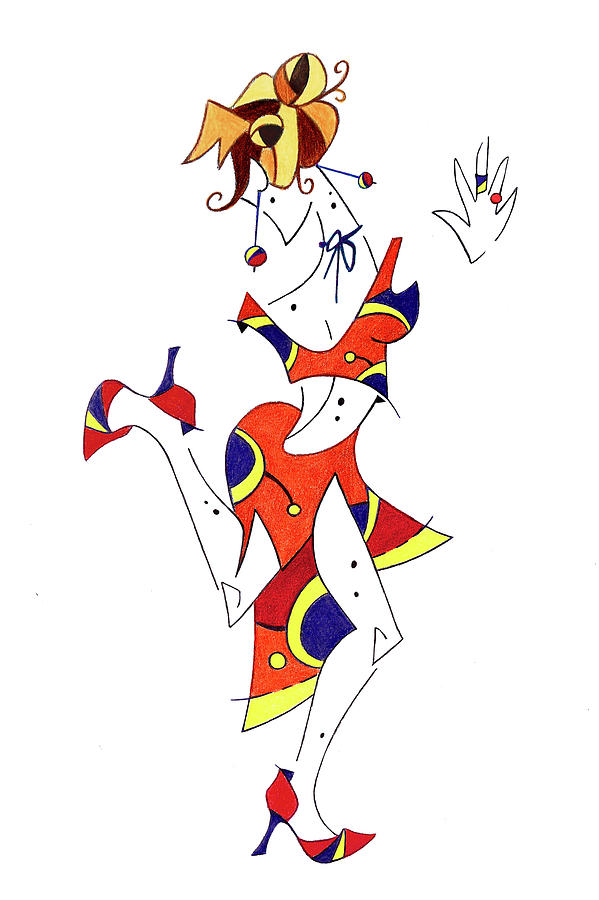 Crayon Drawing - Tango Lessons - Woman Shoes - Dancing Illustration by Arte Venezia