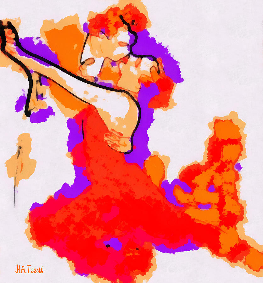 Tango Passionate Colorfull Digital Art by Humphrey Isselt