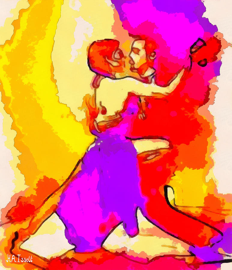Tango Yellow and Red Digital Art by Humphrey Isselt