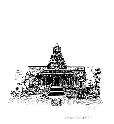 Brihadeshwara Temple  Tanjore Temple Drawing  Thanjavur Temple Art   YouTube