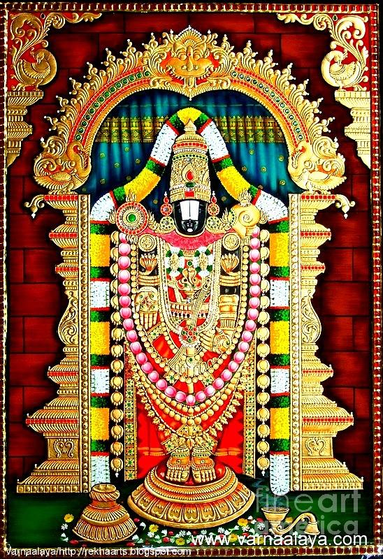 Tanjore Painting -Balaji Painting by Rekha Artz - Fine Art America