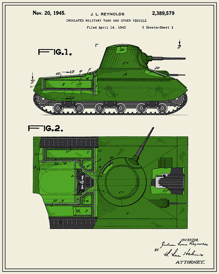 Tank Patent Digital Art by Finlay McNevin