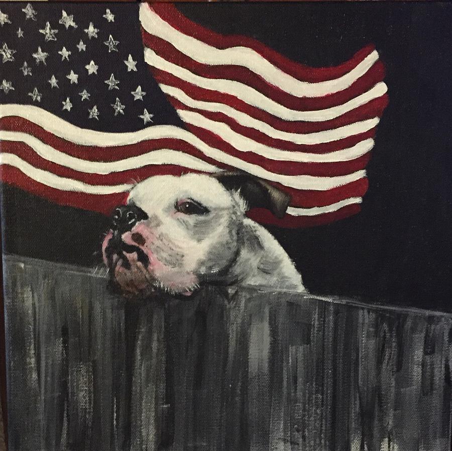 Dog Painting - Tank by Peggy Roberson