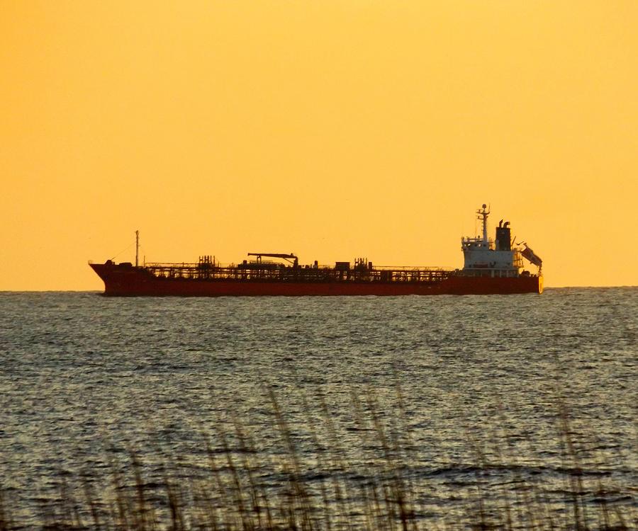 Tanker at Sunrise Photograph by Julie Pappas