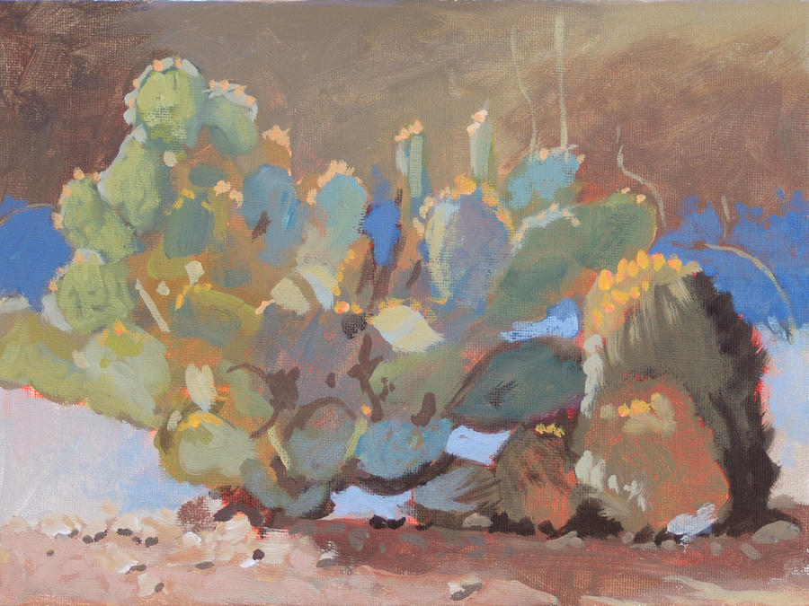 Tanque Verde Cactus Painting by Robert Bissett