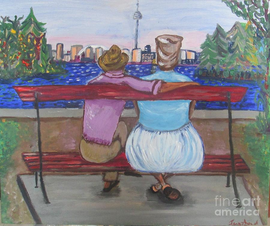 Tantie and Slim Visit Toronto Island Painting by Jennylynd James