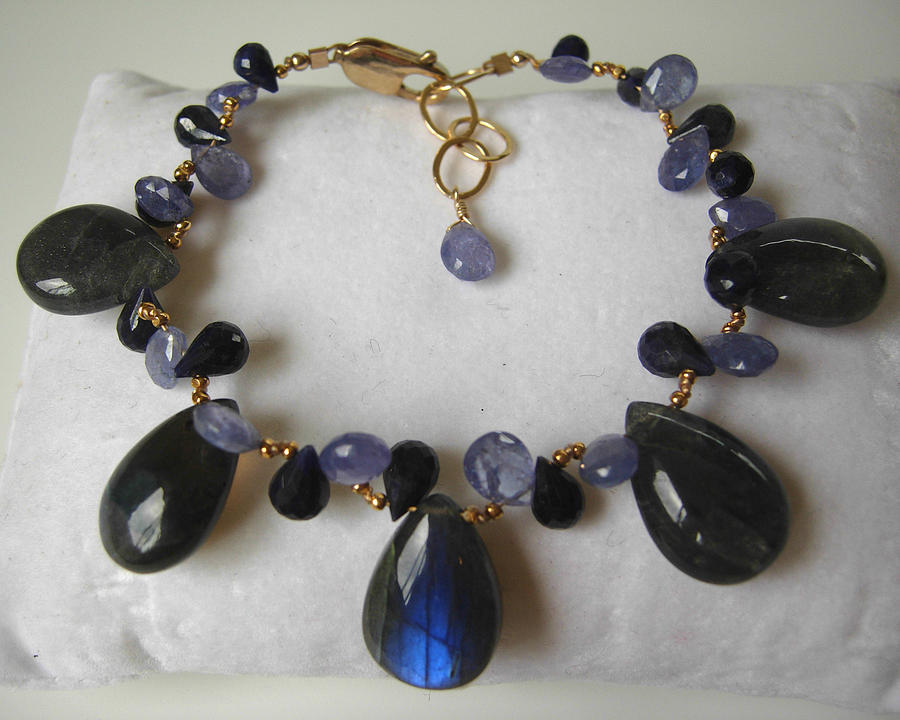 Unique Jewelry - Tanzanite- Blue Sapphire And Labradorite Bracelet by Adove  Fine Jewelry
