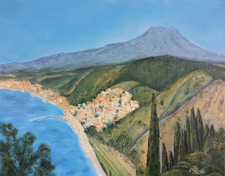 Mountain Painting - Taormina, Sicily by Judy Jones