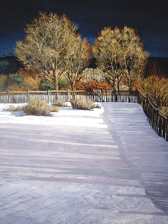 Winter Painting - Taos Afternoon Shadows by Donna Clair