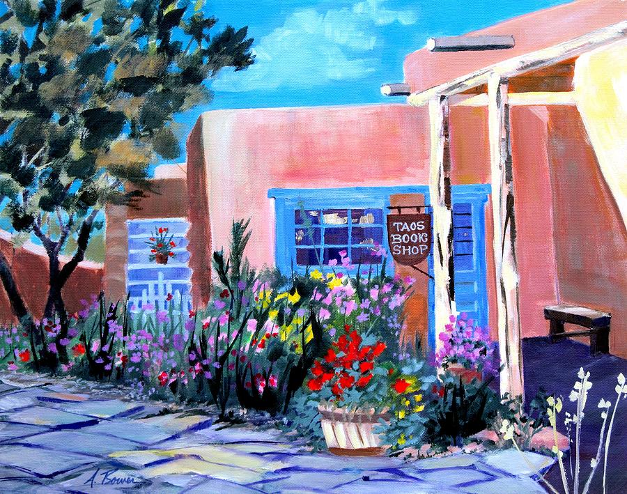 Taos Book Shop Painting by Adele Bower