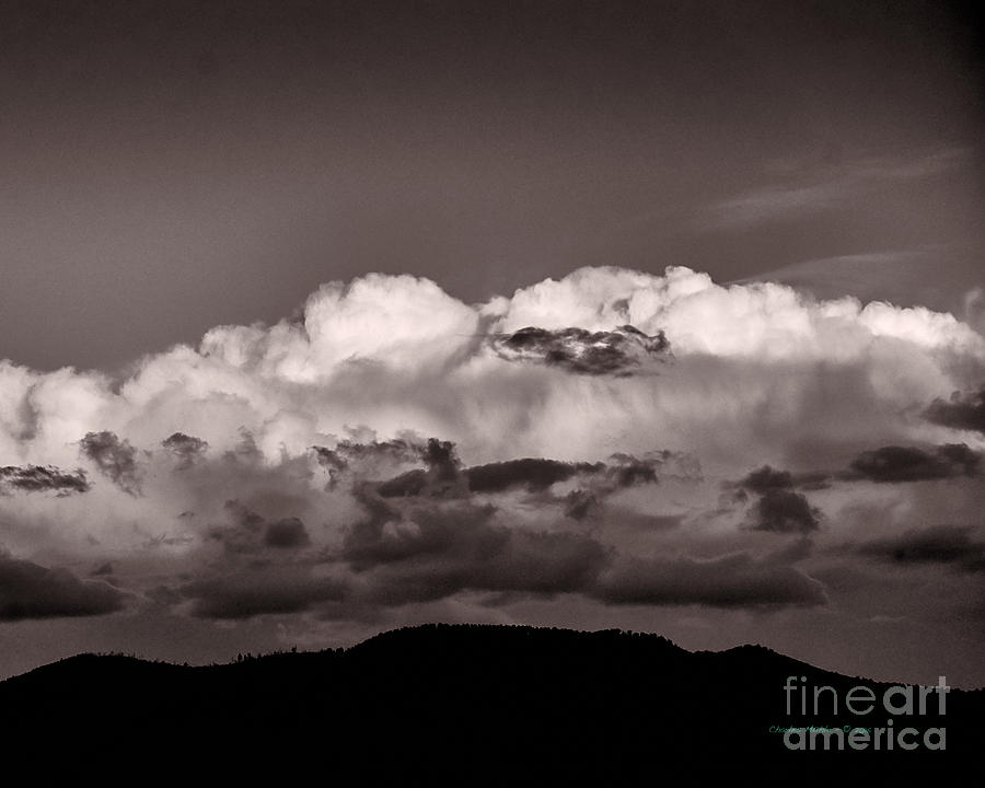Taos Clouds in B-W Photograph by Charles Muhle