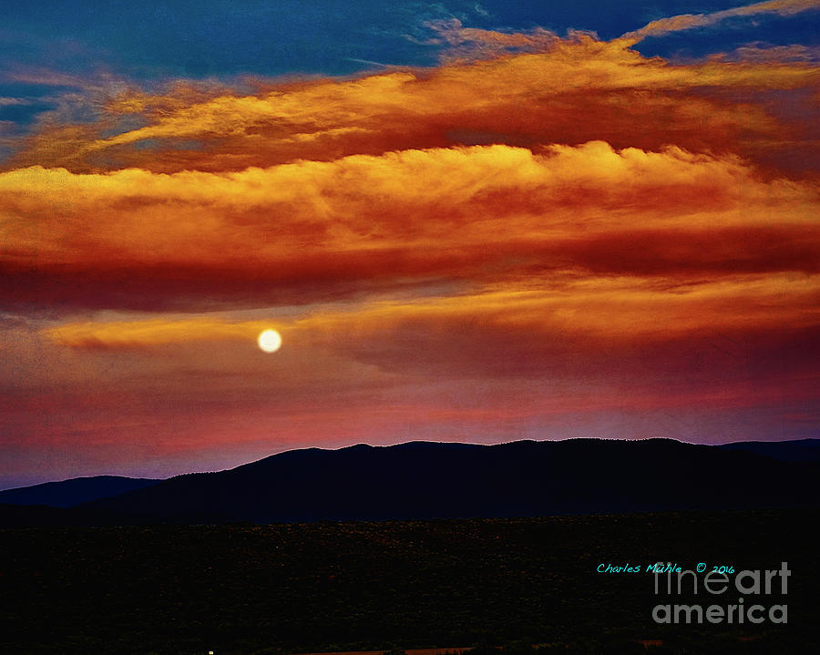 Taos Moonrise Photograph by Charles Muhle
