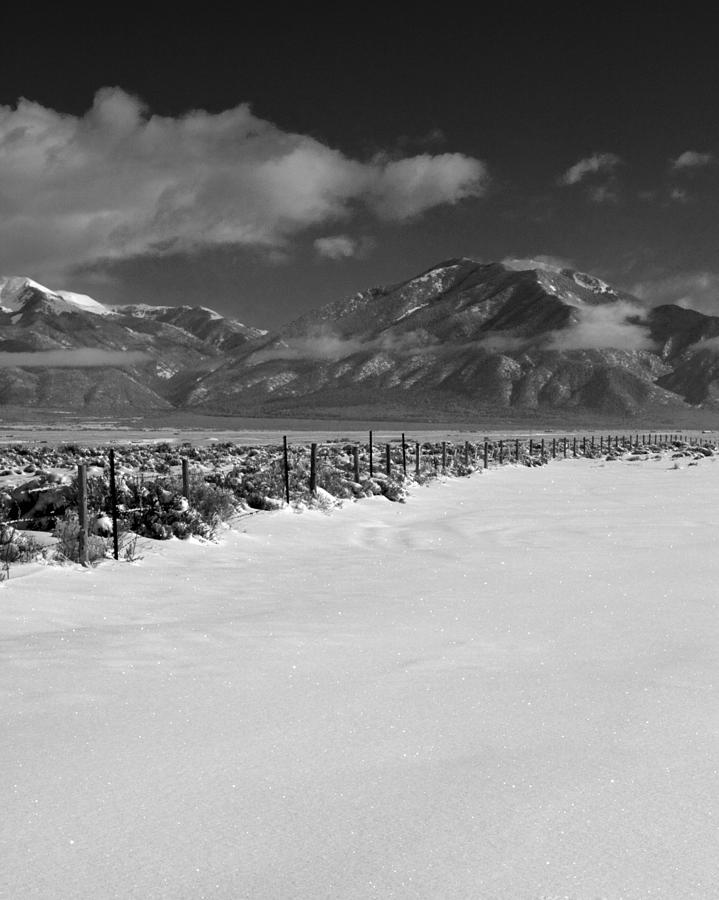 Black And White Photograph - Taos Mountain Morning by Troy Montemayor