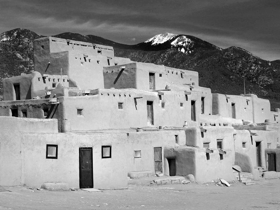 Black And White Photograph - Taos Pueblo 29 by JustJeffAz Photography