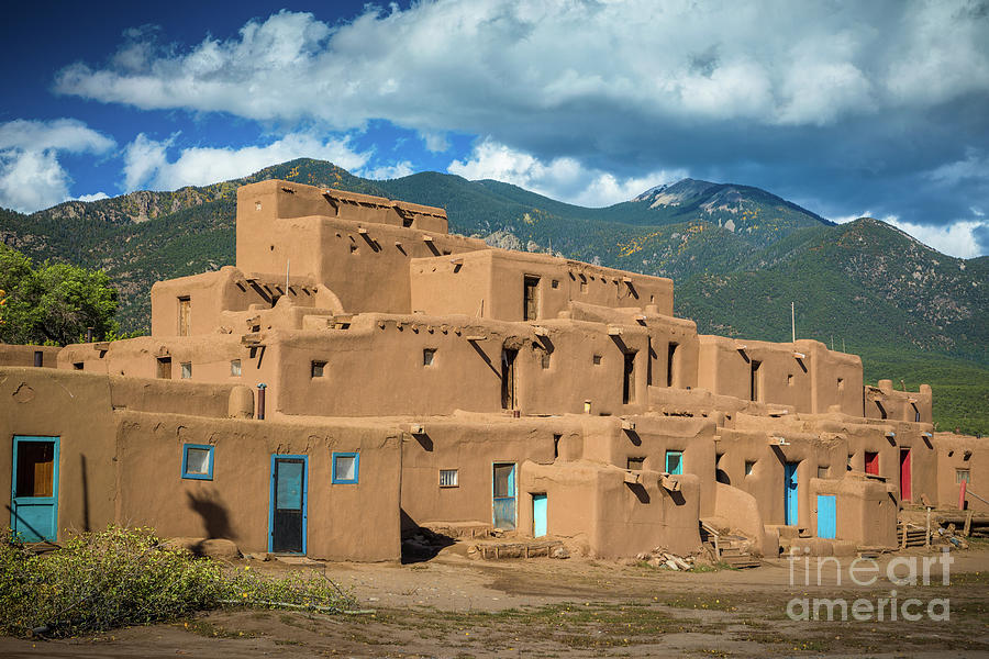 Taos Pueblo and Pueblo Peak Photograph by Inge Johnsson